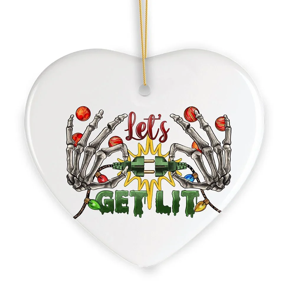 Let’s Get Lit Skeleton Fingers and Christmas Plugs Ornament